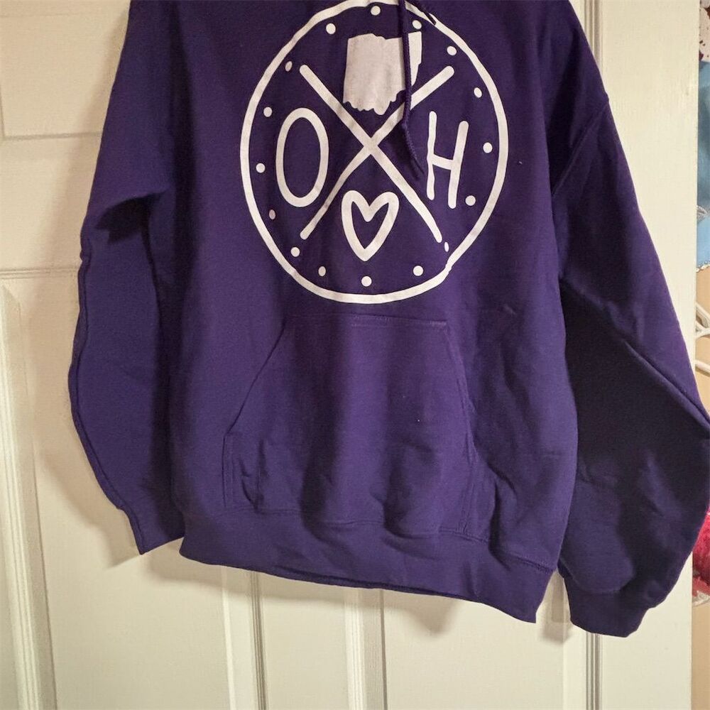 Harper + Hudson Unisex Purple Graphic Hoodie Pullover One Size